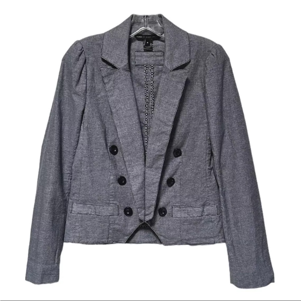 EUC Marc By Marc Jacobs Stretch Chambray Gettysburg Blue Blazer Jacket Size 6